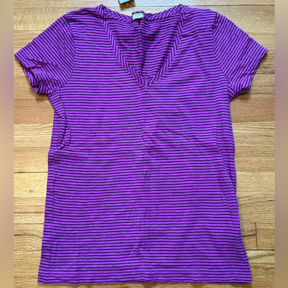 J. Crew Factory Purple Striped Top